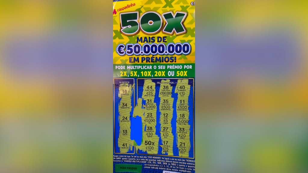Famalicão: Homem ganha 5 mil euros em raspadinha
