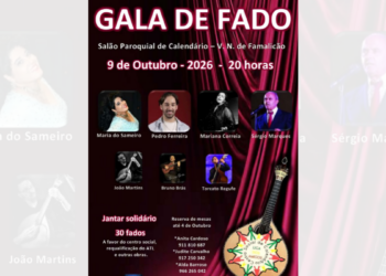 Famalicão: Gala de Fado dia 9 de outubro, no Salão Paroquial de Calendário