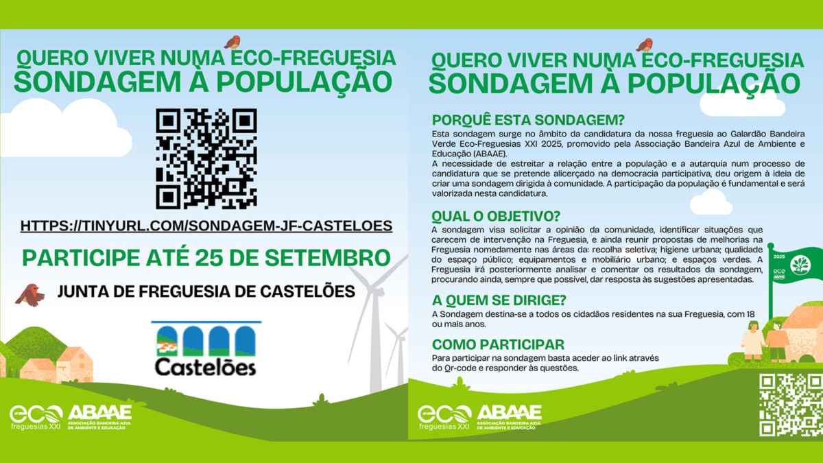 Famalicão: Castelões promove sondagem para reunir propostas que promovam a qualidade de vida ambiental