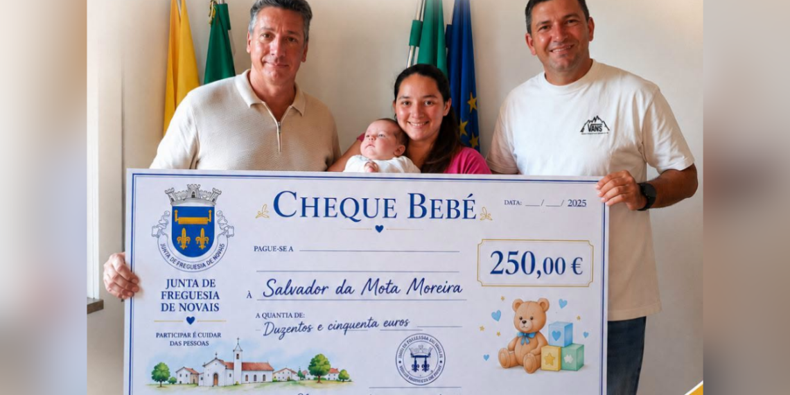 Salvador recebe o primeiro Cheque Bebé de Novais (250€)
